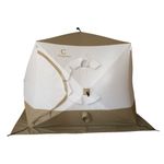 Палатка зимняя куб СЛЕДОПЫТ &quot;Premium&quot; 2,4х2,4 м, S по полу 5,7  кв.м, 3 слоя, цв. оливковый/белый