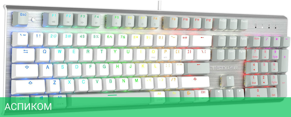 Клавиатура A4Tech Fstyler Neon серый/белый (FS100)