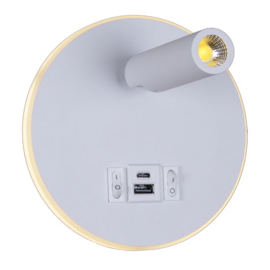 86203-9.2-001KT LED12W+USB WT светильник настенный