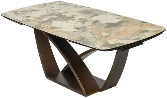 Стол ALONSO 200 TL-137 матовый, итальянская керамика/медный брашированный каркас