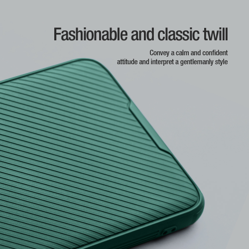 Чехол зеленого цвета (Dark Green) от Nillkin с металлической откидной крышкой для камеры на iPhone 16 Pro, серия CamShield Prop Case