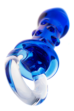 Анальная втулка Sexus Glass, стекло, синяя, 16 см, Ø 3,5 см