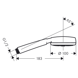 Ручной душ Hansgrohe Crometta 100 Vario 26824400 схема