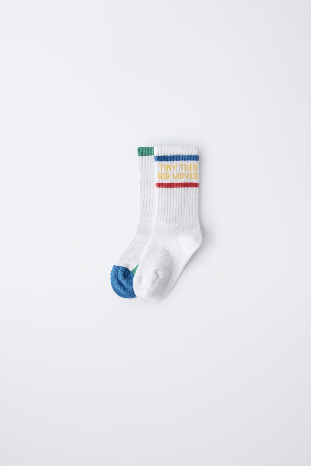 ZARA НАБОР ИЗ 2 ПАР ВЫСОКИХ НОСКОВ В СТИЛЕ КОЛОР-БЛОК, БЕЛЫЙ