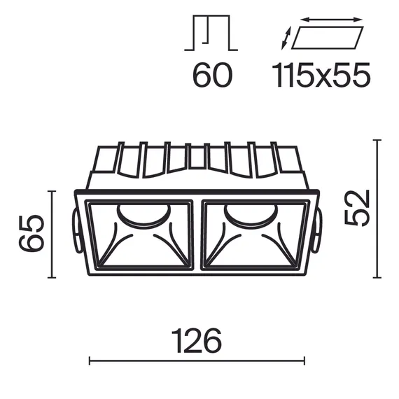 Встраиваемый светильник Альфа / Alfa LED 20 Вт 4000 К 36° Technical dl043-02-10w4k-sq-wb