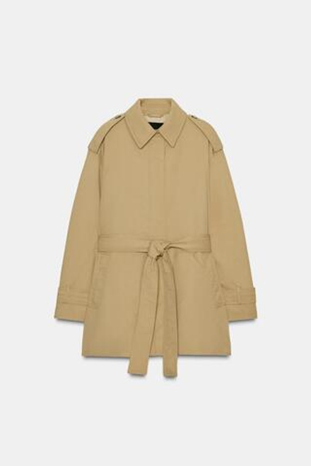 ZARA ТРЕНЧ С ПОЯСОМ — ZW COLLECTION, РЫЖЕВАТО-КОРИЧНЕВЫЙ