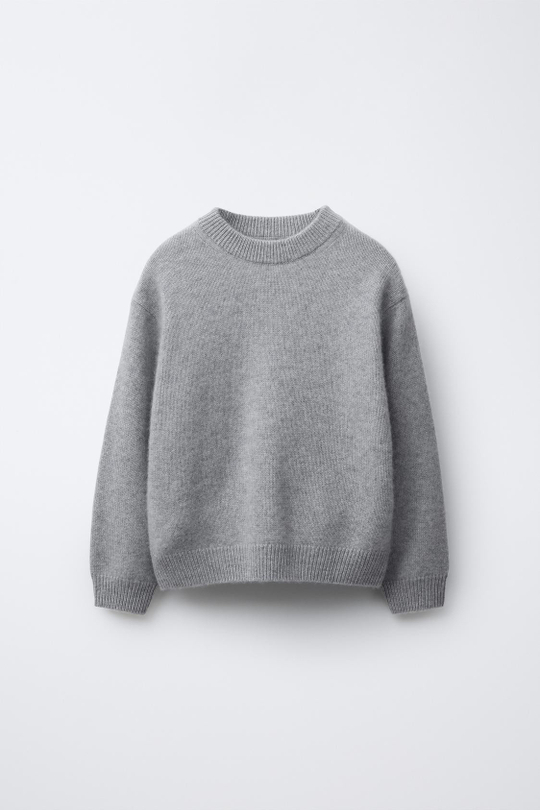 ZARA ДЖЕМПЕР ИЗ 100% КАШЕМИРА, СЕРЫЙ