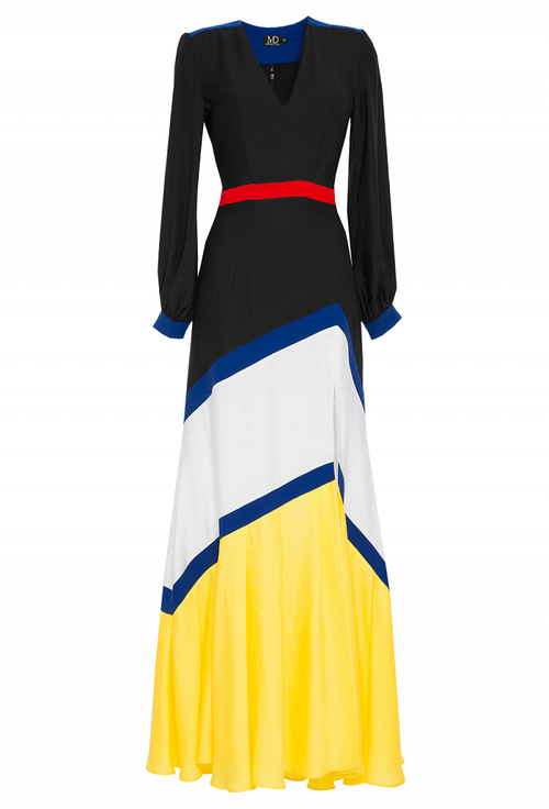 Платье в пол мультиколор 36 -18SS