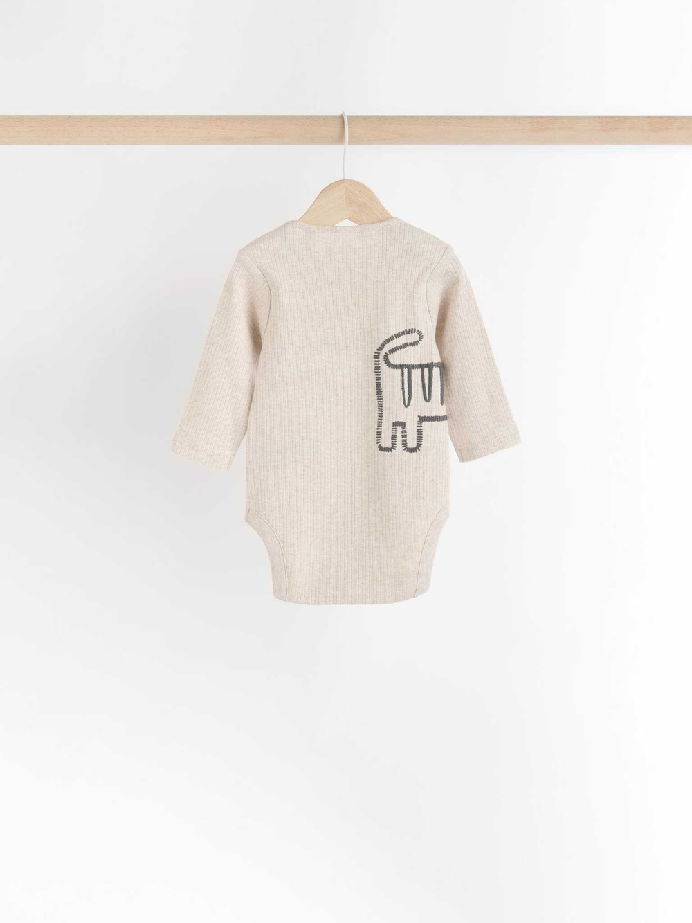 Боди с длинным рукавом для малышей Next N27-275, 3 шт., Бежевый, Серый