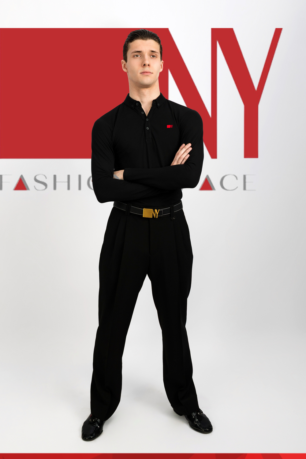 Поло с длинным рукавом черная хлопок