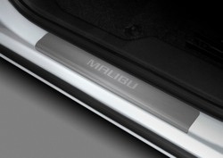 Накладки на пороги Rival для Chevrolet Malibu IX 2015-2018 2018-н.в., нерж. сталь, с надписью, 2 шт., NP.1005.3