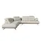 Угловой диван с левым шезлонгом 6243 из светло-серой кожи