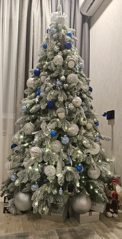 Ель Искусственная Царь елка Афродита флок 180 см