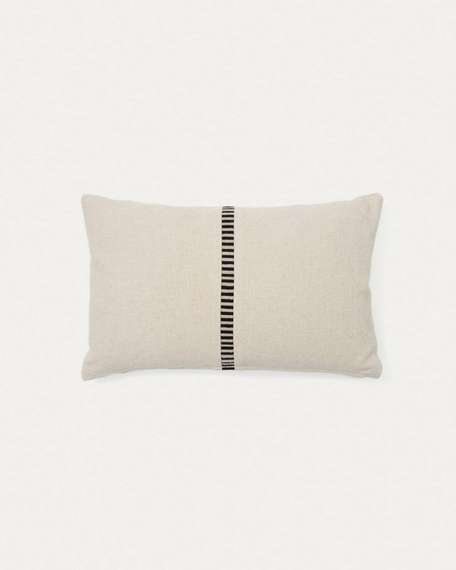 Ardit Чехол для подушки из льна и хлопка бежевого цвета с черной полосой 30 x 50