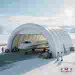 Пневмокаркасный ангар «Горизонт 2» авиационный 50×35×25 м — из ПВХ для самолетов