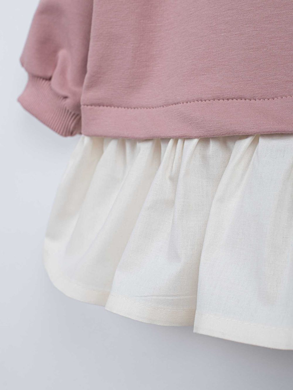 Платье с хлопковой юбкой "Дымчатая роза"