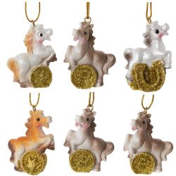 GAEM Фигурка декоративная подвесная "Лошадка", L3 W1,5 H4 см, 6в.