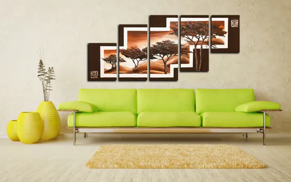 Модульная картина "Деревья в горах"