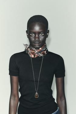 ZARA ПЛАТОК С АТЛАСНЫМ ПРИНТОМ В ГОРОШЕК, РАЗНОЦВЕТНЫЙ