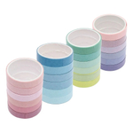 Декоративный скотч - 24 шт, узкая клейкая лента с рисунком для скрапбукинга, декора и творчества, цветные скотчи бумажные маленькие