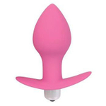 Розовая коническая анальная вибровтулка 8см с ограничителем Bior Toys Sweet Toys ST-40169-6