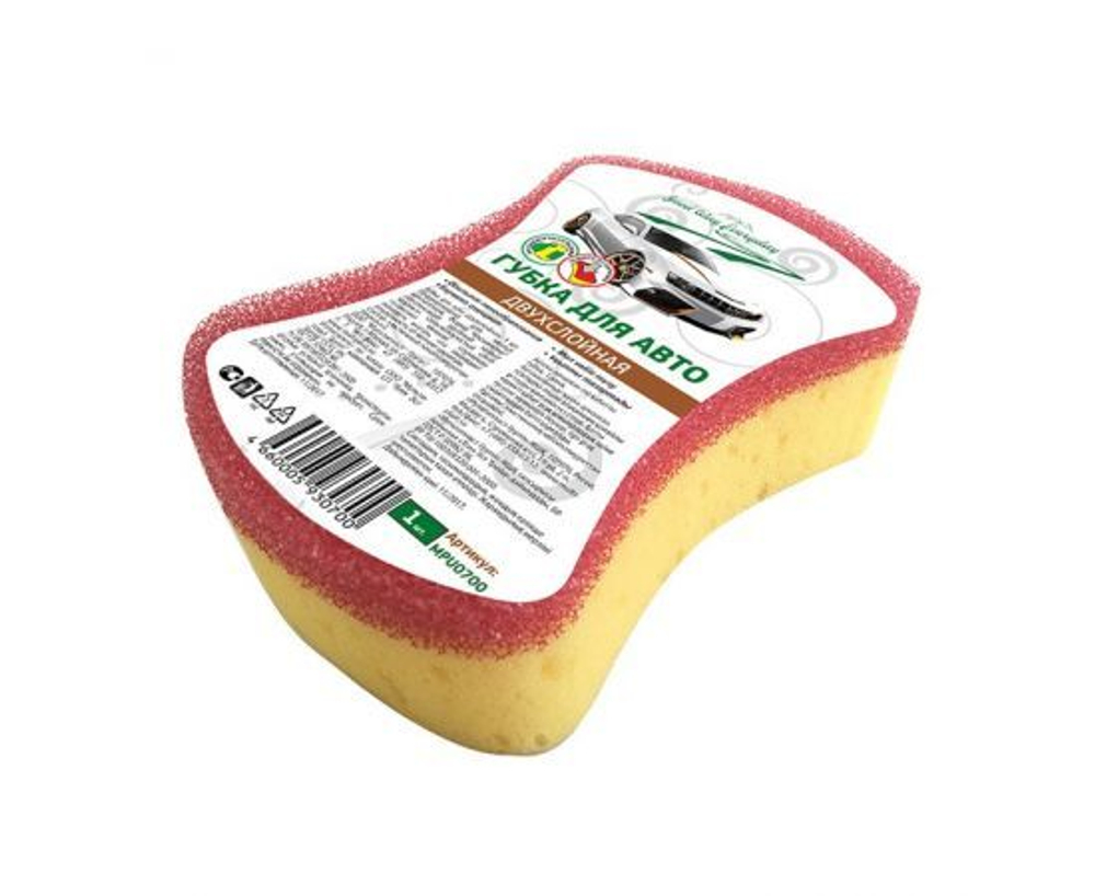 Губка для мытья автомобиля двухслойная Good Way MPU0700 180х120х50мм Мультипласт