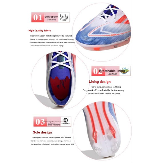 Adidas F50 ПРОФЕССИОНАЛЬНЫЕ детские ботинки Низкие Белые/Красный цвет/Яркоцветный Kids