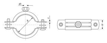 ЗУБР 2 1/2″, цинк, 1 шт, трубный хомут с гайкой (37850-73-82-1)