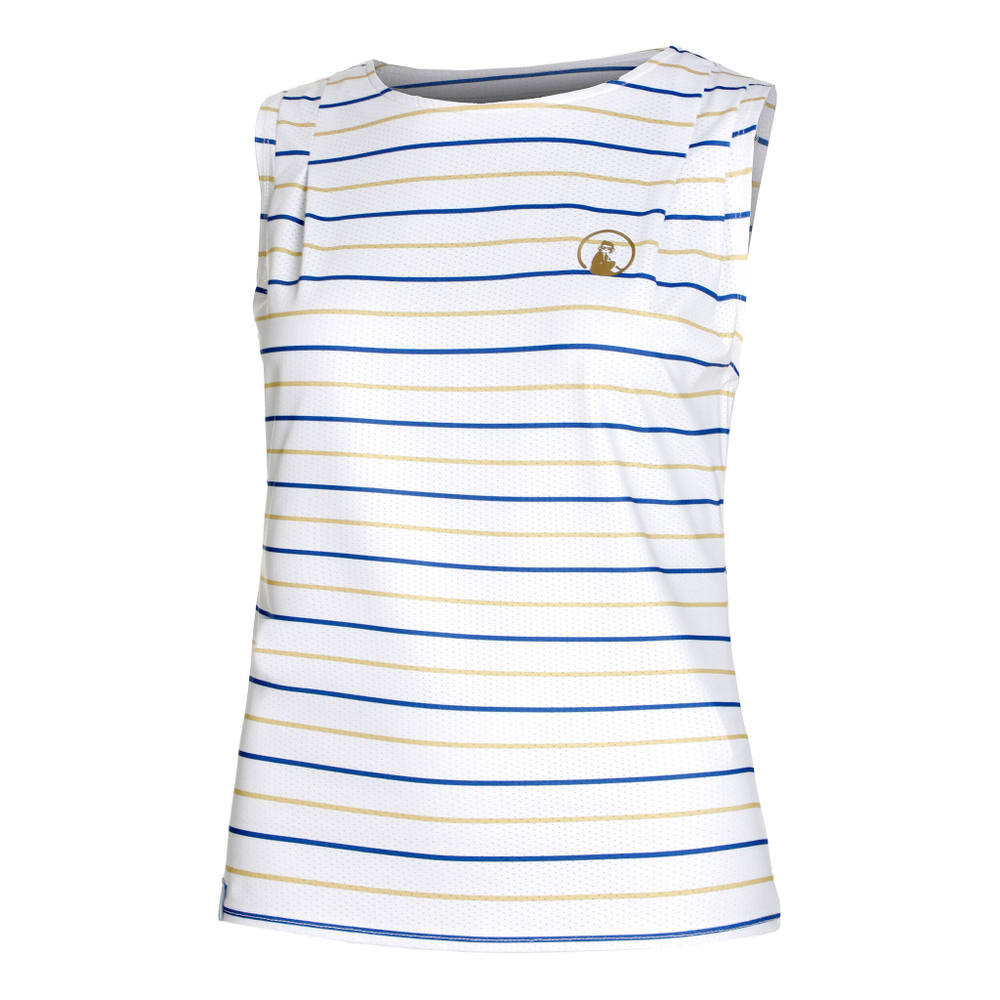 Женская теннисная майка Quiet Please Retro Poach Stripe Tank Top Women - White, Blue