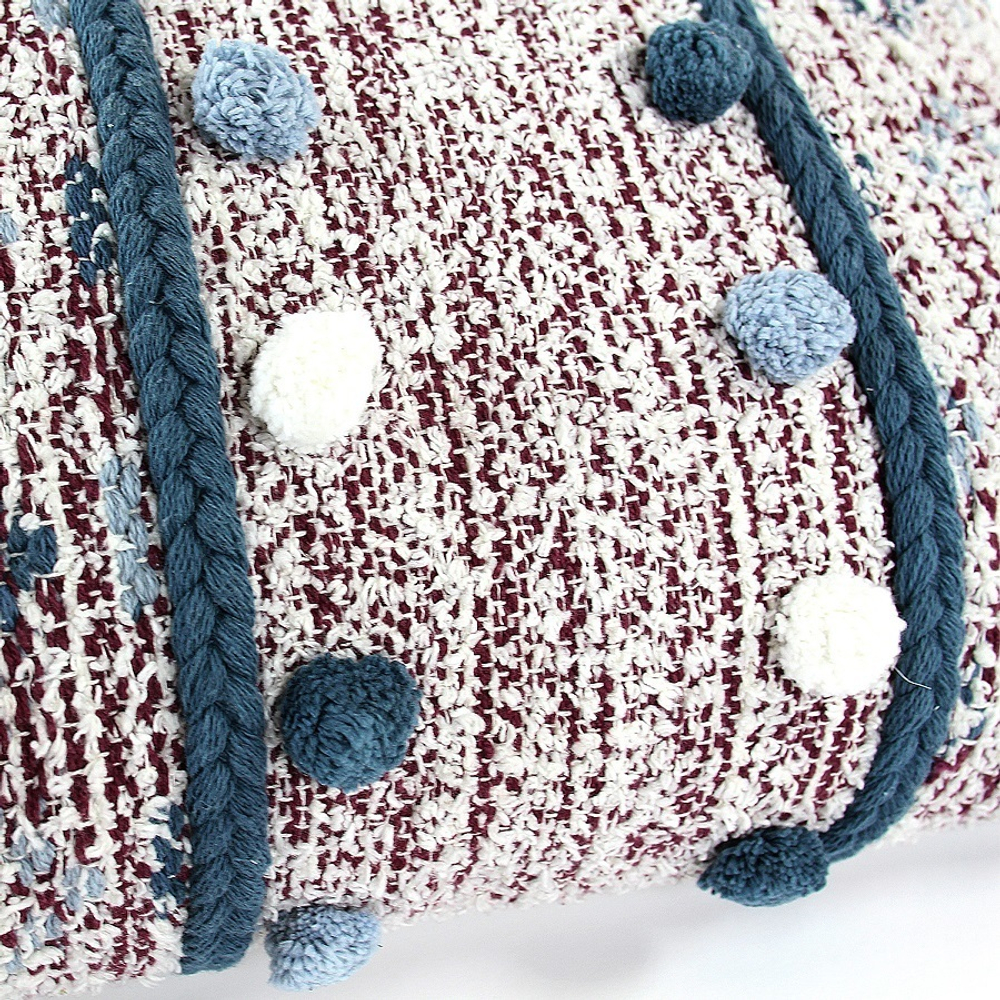 Подушка декоративная с помпонами и кисточками ethnic, 40х60 см