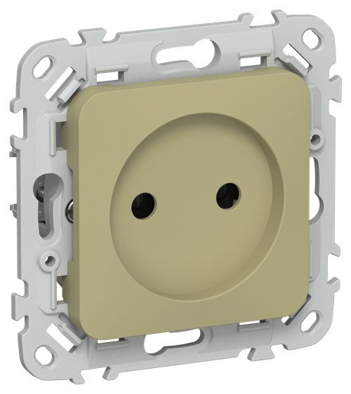 FLITE Розетка без заземления без защитных шторок безвинтовое крепление 10А РС01-1-ФлО оливковый IEK