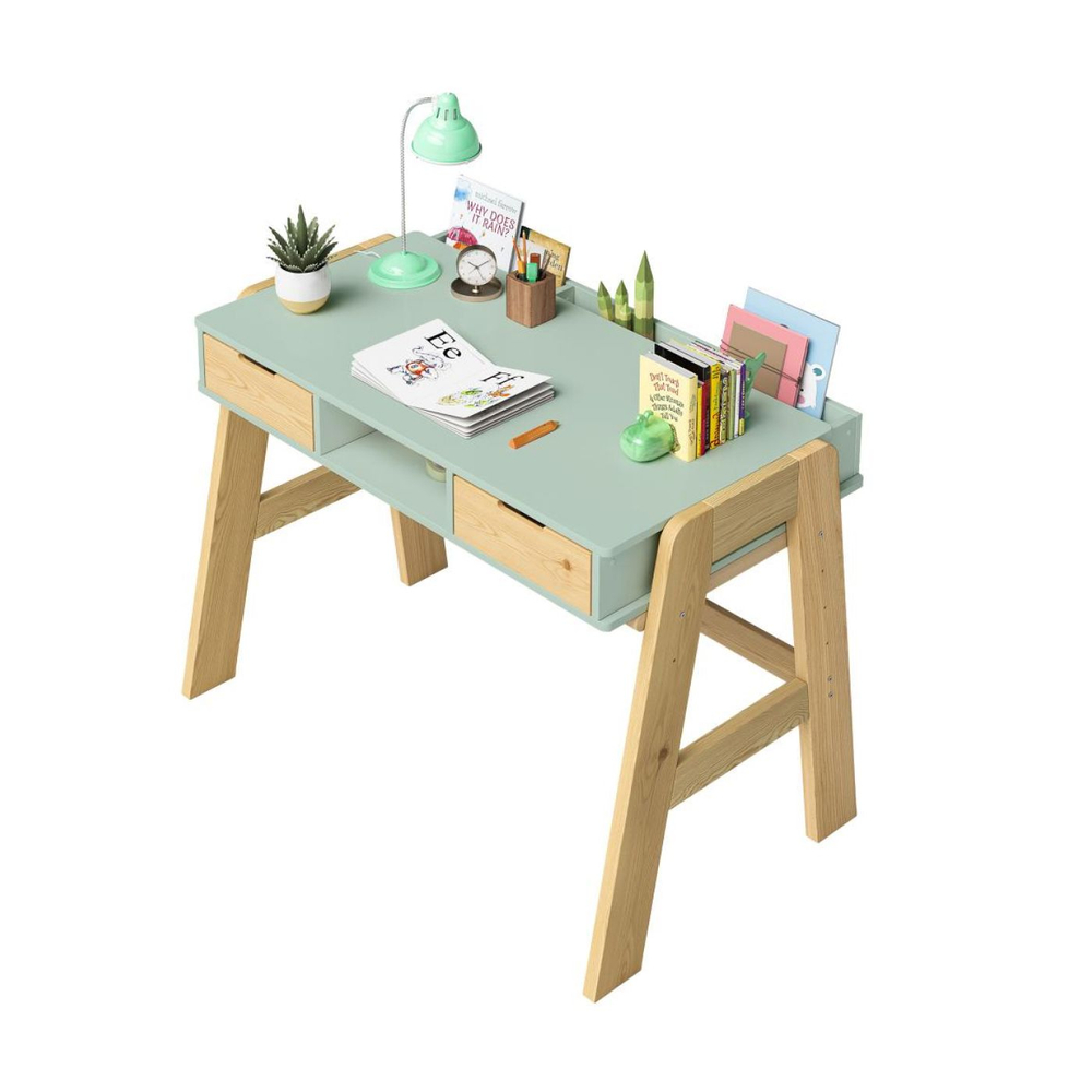 Стол письменный, 94х64х75, Чек, компьютерный, с ящиками, зеленый, Dipriz