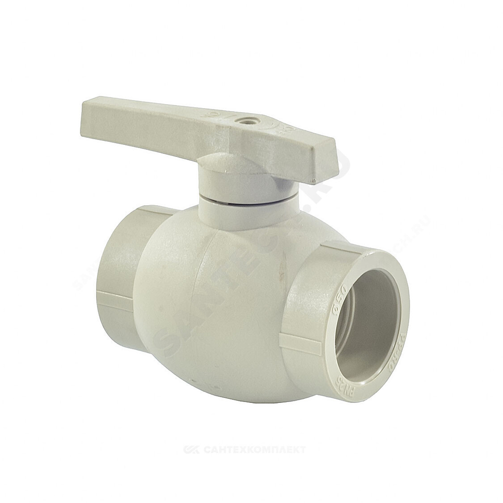 Кран шаровой PP-R серый Дн 32 внутренняя пайка VALFEX 10144032Г