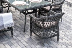 "Амароне" обеденная группа из искусственного ротанга на 6 персон, цвет графит