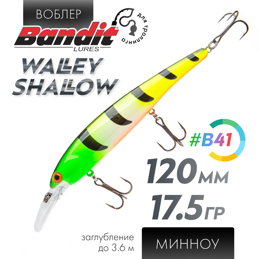 Воблер Bandit Walleye Shallow (120мм, 17.5гр)