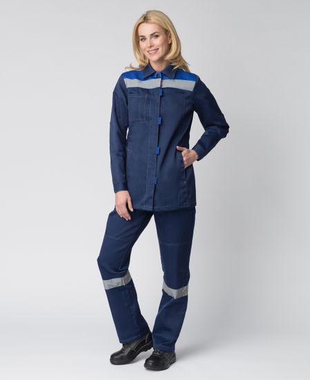Костюм женский "Весна-1 СОП" брюки (т.синий/василек)