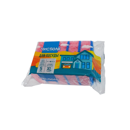 Губка д/пос Чистюля XL 5 шт/60