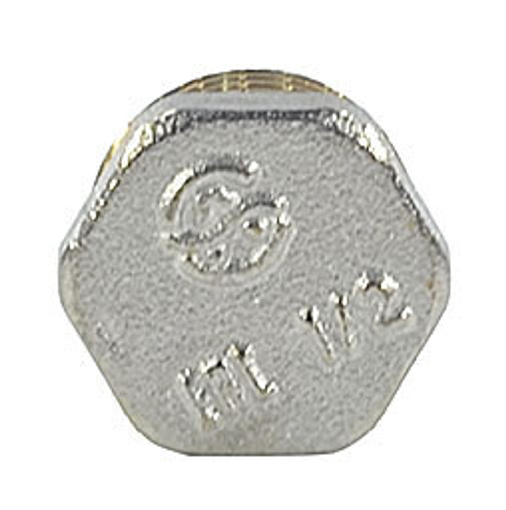 Заглушка латунь никель Ду 32 (1 1/4") НР 9017 ГОСТ 32585-2013 Aquasfera 9017-04