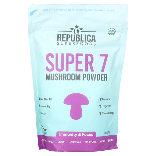 La Republica, Super 7, грибной порошок, 227 г (8 унций)