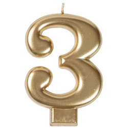 Свечи-цифры Золотые, 8 см