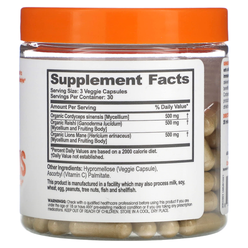 The Genius Brand, Genius Mushrooms, 90 растительных капсул