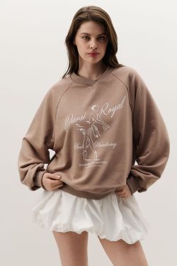 Свитшот с V-образным вырезом цвета капучино