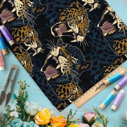 Ткань премиум интерлок пятнистая ночная кошка