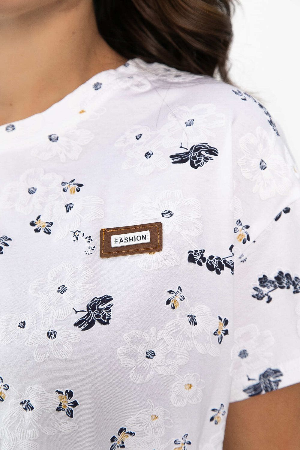 Футболка Мэнси (белая/цветы) Б14127-4М LT Collection