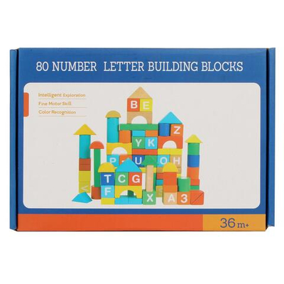 Конструктор деревянный 80 эл, коробка C-41721