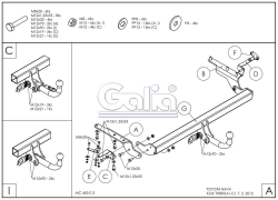 Фаркоп оцинкованный Galia T058A для Toyota RAV4 2006-2013(паспорт и сертификат в комплекте)(без электрики)