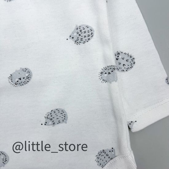 Боди хлопковое "Ежики" голубые ежики на сахаре