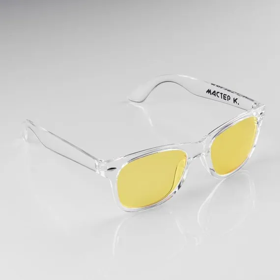 Очки солнцезащитные &quot;OneSun&quot;, uv 400, 14,5 х 14.5 х 5 см, линза 4.5 х 5 х 5 см, жёлтые