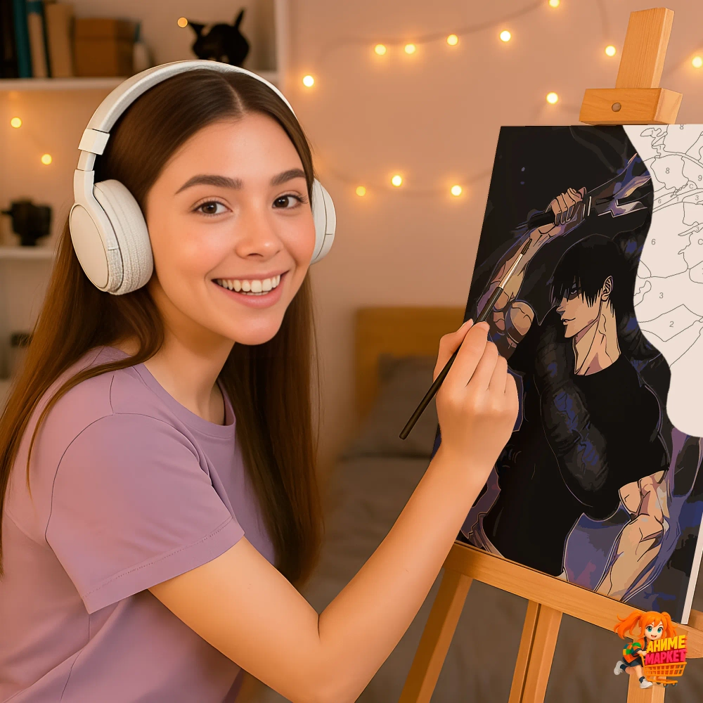 Картина по номерам Магическая битва Фушигуро Тодзи