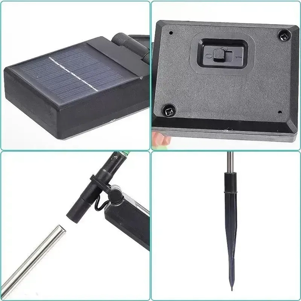 Декоративный садовый уличный светильник на солнечной батарее "Фонарик Тростник" 1 шт. ТРОЙНОЙ